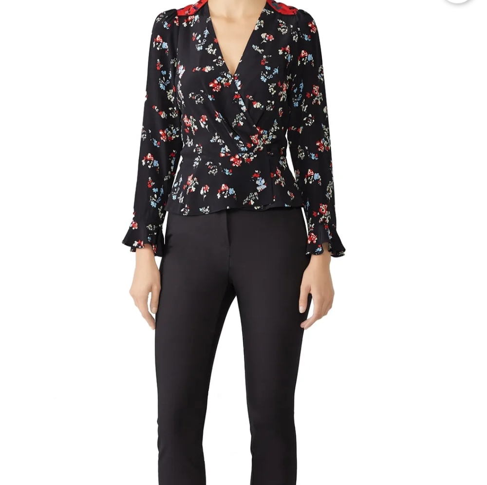 Tanya Taylor 100%Silk Floral Clusters Clio Top - Picture 4 of 11